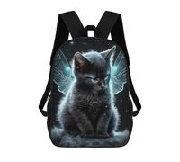 sinyumoney 3D Fairy Cat in Starry Night Kid's Backpack Waterproof School Bag Bookbag Cute Rucksacks Fashion Casual Schoolbag for Kids for Girl Boy School 17inch