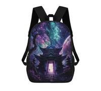 sinyumoney 3D Fantasy Asian Temple Portal Kid's Backpack Waterproof 17inch School Bag Cute Rucksacks Fashion Casual Schoolbag for Kids for Girl Boy School