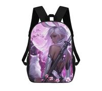 sinyumoney 3D Fantasy Bunny Warrior with Sword School Backpack for Kids Adult,Animal Schoolbags Large Bookbags Casual Daypack with Side Mesh Pocket 17inch