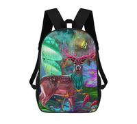 sinyumoney 3D Fantasy Forest Deer Print Children Backpack for School Students Backpacks Schoolbag Shoulder Book Bags 17inch