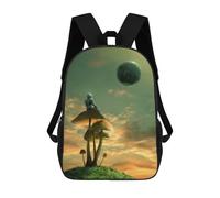 sinyumoney 3D Fantasy Mushroom Landscape Kid's Backpack Waterproof School Bag Bookbag Cute Rucksacks Fashion Casual Schoolbag for Kids for Girl Boy School 17inch