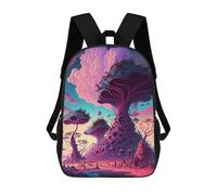 sinyumoney 3D Fantasy Mushroom World Print Children Backpack for School Students Backpacks Schoolbag Shoulder Book Bags 17inch