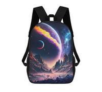 sinyumoney 3D Fantasy Planet Majesty Printing Daypacks Kids Casual Backpack Knapsack High Capacity Rucksack Travel Laptop Book Bag 17inch