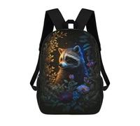 sinyumoney 3D Fantasy Raccoon Magic Kid's Backpack Waterproof 17inch School Bag Cute Rucksacks Fashion Casual Schoolbag for Kids for Girl Boy School