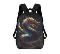 sinyumoney 3D Fantasy Space Dragon Printing Daypacks Kids Casual Backpack Knapsack High Capacity Rucksack Travel Laptop Book Bag 17inch