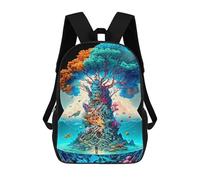 sinyumoney 3D Fantasy Tree Underwater World School Backpack for Kids Adult,Animal Schoolbags Large Bookbags Casual Daypack with Side Mesh Pocket 17inch