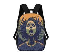 sinyumoney 3D Fear Printing Daypacks Kids Casual Backpack Knapsack High Capacity Rucksack Travel Laptop Book Bag 17inch