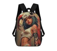 sinyumoney 3D Fiery Demon Girl Print Children Backpack for School Students Backpacks Schoolbag Shoulder Book Bags 17inch