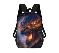 sinyumoney 3D Fiery Dragon Art Print Kid's Backpack Waterproof 17inch School Bag Cute Rucksacks Fashion Casual Schoolbag for Kids for Girl Boy School