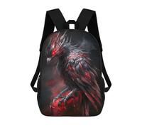 sinyumoney 3D Fiery Raven Kid's Backpack Waterproof 17inch School Bag Cute Rucksacks Fashion Casual Schoolbag for Kids for Girl Boy School