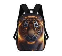 sinyumoney 3D Fiery Tiger Portrait 17 Inch School Backpack Student Casual Backpack For Kid's Children's Daypack Bookbag Hiking Sports Outdoor Work Travel Laptop Bag