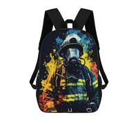 sinyumoney 3D Firefighter in Action Kid's Backpack Waterproof School Bag Bookbag Cute Rucksacks Fashion Casual Schoolbag for Kids for Girl Boy School 17inch