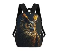 sinyumoney 3D Flaming Owl Majesty Print Children Backpack for School Students Backpacks Schoolbag Shoulder Book Bags 17inch