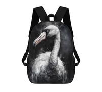 sinyumoney 3D Flamingo Charm Watercolor Kid's Backpack Waterproof 17inch School Bag Cute Rucksacks Fashion Casual Schoolbag for Kids for Girl Boy School