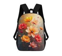 sinyumoney 3D Floral Bouquet Painting Print Children Backpack for School Students Backpacks Schoolbag Shoulder Book Bags 17inch