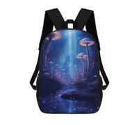 sinyumoney 3D Forest of Magic Mushrooms Printing Daypacks Kids Casual Backpack Knapsack High Capacity Rucksack Travel Laptop Book Bag 17inch