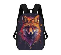 sinyumoney 3D Fox Spirit Art Print Kid's Backpack Waterproof 17inch School Bag Cute Rucksacks Fashion Casual Schoolbag for Kids for Girl Boy School