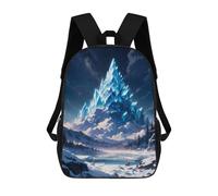 sinyumoney 3D Frosty Peak Printing Daypacks Kids Casual Backpack Knapsack High Capacity Rucksack Travel Laptop Book Bag 17inch