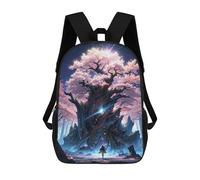sinyumoney 3D Fun Cool Teenager Boys Girls Bag Ancient Sakura Tree Japan Backpack Printing 3D Kids Bagpack Primary Children School Bags 17inch