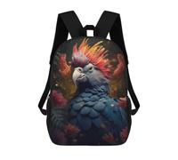 sinyumoney 3D Fun Cool Teenager Boys Girls Bag Bird Mohawk in The Jungle Backpack Printing 3D Kids Bagpack Primary Children School Bags 17inch