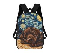 sinyumoney 3D Fun Cool Teenager Boys Girls Bag Brown Labrador Puppy Backpack Printing 3D Kids Bagpack Primary Children School Bags 17inch