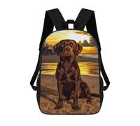 sinyumoney 3D Fun Cool Teenager Boys Girls Bag Chocolate Labrador at Sunset Backpack Printing 3D Kids Bagpack Primary Children School Bags 17inch