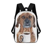 sinyumoney 3D Fun Cool Teenager Boys Girls Bag Coffee Dog Backpack Printing 3D Kids Bagpack Primary Children School Bags 17inch