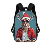 sinyumoney 3D Fun Cool Teenager Boys Girls Bag Deer Christmas Backpack Printing 3D Kids Bagpack Primary Children School Bags 17inch
