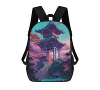 sinyumoney 3D Fun Cool Teenager Boys Girls Bag History Building Backpack Printing 3D Kids Bagpack Primary Children School Bags 17inch