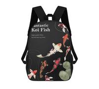 sinyumoney 3D Fun Cool Teenager Boys Girls Bag Koi Fishes Backpack Printing 3D Kids Bagpack Primary Children School Bags 17inch