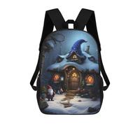 sinyumoney 3D Fun Cool Teenager Boys Girls Bag Mushroom House Fantasy Backpack Printing 3D Kids Bagpack Primary Children School Bags 17inch