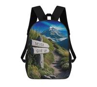 sinyumoney 3D Fun Cool Teenager Boys Girls Bag Never Give Up Backpack Printing 3D Kids Bagpack Primary Children School Bags 17inch