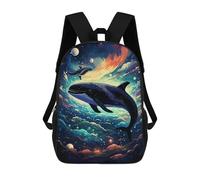 sinyumoney 3D Fun Cool Teenager Boys Girls Bag Orca Space Whale Backpack Printing 3D Kids Bagpack Primary Children School Bags 17inch
