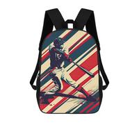 sinyumoney 3D Fun Cool Teenager Boys Girls Bag Retro Baseball Swing Backpack Printing 3D Kids Bagpack Primary Children School Bags 17inch