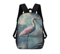sinyumoney 3D Fun Cool Teenager Boys Girls Bag Roseate Spoonbill in Marsh Backpack Printing 3D Kids Bagpack Primary Children School Bags 17inch