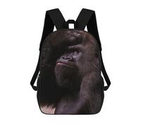 sinyumoney 3D Fun Cool Teenager Boys Girls Bag Thinking Gorilla Backpack Printing 3D Kids Bagpack Primary Children School Bags 17inch