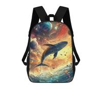 sinyumoney 3D Fun Cool Teenager Boys Girls Bag Whale in Space Backpack Printing 3D Kids Bagpack Primary Children School Bags 17inch
