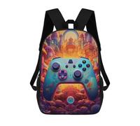 sinyumoney 3D Futuristic Gaming Controller Artwork Print Children Backpack for School Students Backpacks Schoolbag Shoulder Book Bags 17inch