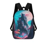 sinyumoney 3D Futuristic Sakura Dreams School Backpack Student Casual Backpack For Kid's Children's Daypack Bookbag Hiking Sports Outdoor Work Travel Laptop Bag 17inch