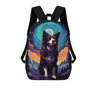 sinyumoney 3D Galactic Canine Majesty Kid's Backpack Waterproof 17inch School Bag Cute Rucksacks Fashion Casual Schoolbag for Kids for Girl Boy School
