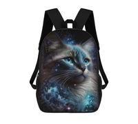 sinyumoney 3D Galactic Cat Art Print Kid's Backpack Waterproof 17inch School Bag Cute Rucksacks Fashion Casual Schoolbag for Kids for Girl Boy School