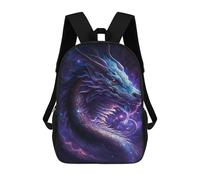 sinyumoney 3D Galactic Dragon Artwork-3 17 Inch School Backpack Student Casual Backpack For Kid's Children's Daypack Bookbag Hiking Sports Outdoor Work Travel Laptop Bag