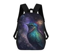 sinyumoney 3D Galactic Hummingbird Art Print -1 17 Inch School Backpack Student Casual Backpack For Kid's Children's Daypack Bookbag Hiking Sports Outdoor Work Travel Laptop Bag