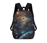 sinyumoney 3D Galactic Journey Print Children Backpack for School Students Backpacks Schoolbag Shoulder Book Bags 17inch