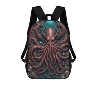 sinyumoney 3D Galactic Kraken Chronicles Kid's Backpack Waterproof 17inch School Bag Cute Rucksacks Fashion Casual Schoolbag for Kids for Girl Boy School