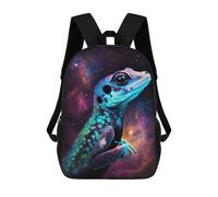 sinyumoney 3D Galactic Lizard Art Print-27 17 Inch School Backpack Student Casual Backpack For Kid's Children's Daypack Bookbag Hiking Sports Outdoor Work Travel Laptop Bag