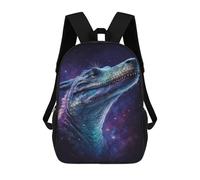 sinyumoney 3D Galactic Lizard Art Print-8 Kid's Backpack Waterproof 17inch School Bag Cute Rucksacks Fashion Casual Schoolbag for Kids for Girl Boy School
