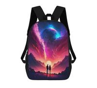 sinyumoney 3D Galactic Love Couple School Backpack Student Casual Backpack For Kid's Children's Daypack Bookbag Hiking Sports Outdoor Work Travel Laptop Bag 17inch