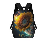 sinyumoney 3D Galactic Sunflower Bloom Print Children Backpack for School Students Backpacks Schoolbag Shoulder Book Bags 17inch