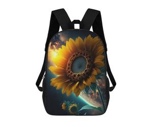 sinyumoney 3D Galactic Sunflower Bloom Print Children Backpack for School Students Backpacks Schoolbag Shoulder Book Bags 17inch